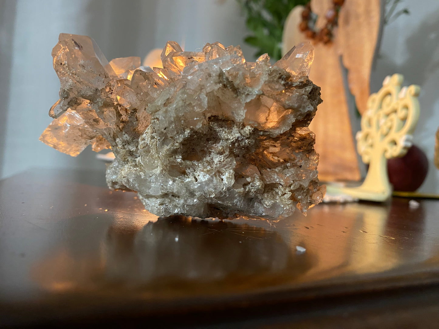 Cluster Quarzo Ialino Tocantins con Maestri TimeLink Futuro, Ponte 292 gr