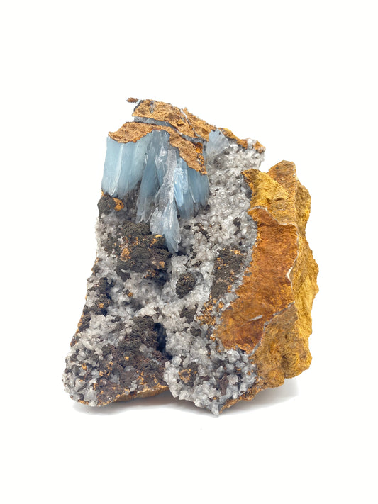 Blocco di Barite Blu su roccia 229gr