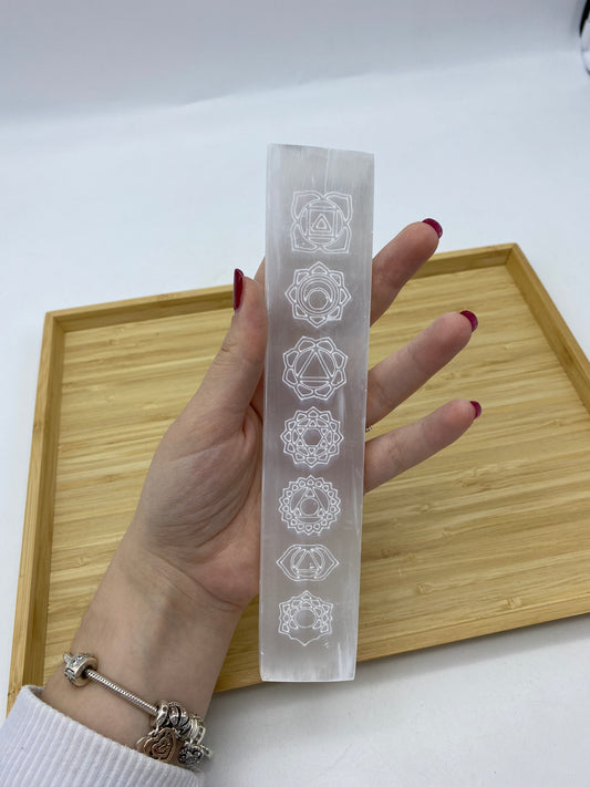 Barra di Selenite con Chakra 20cm